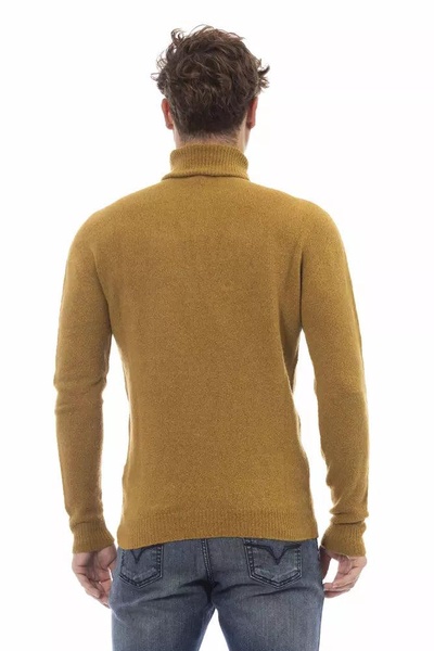 Alpha studio Brown Alpaca Leather Sweater