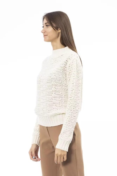 Alpha studio White Wool Sweater