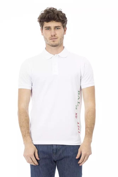 Baldinini Trend White Cotton Polo Shirt