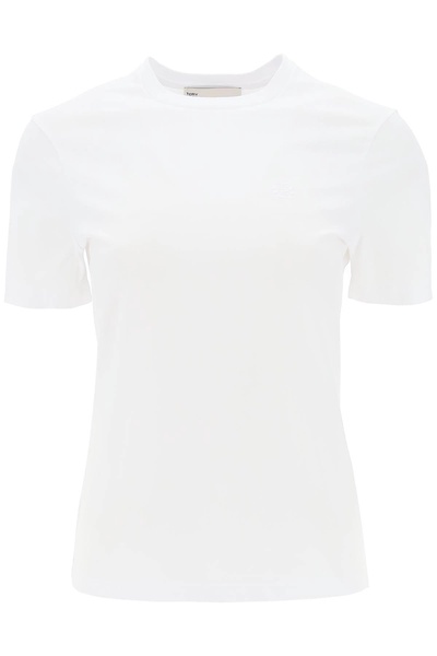 Tory Burch Regular T Shirt With Embroidered Logo