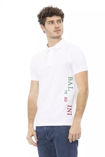 Baldinini Trend White Cotton Polo Shirt