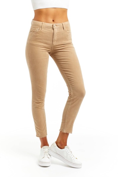 mona high rise corduroy skinny jean in camel