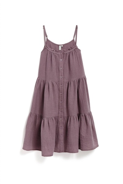 kids tiered dress in purple