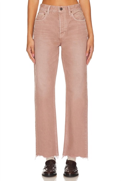 emery wide straight leg jean in beige