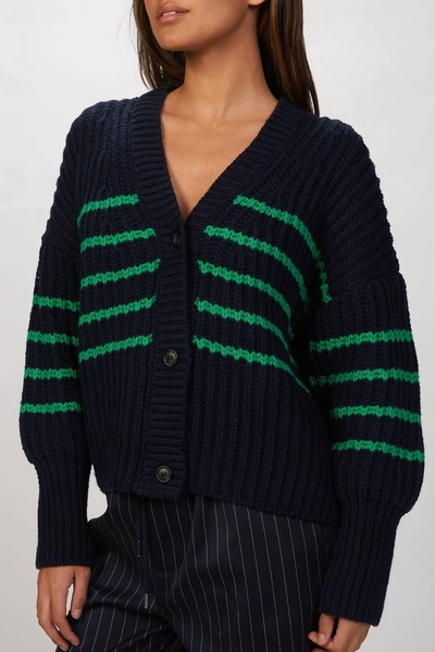 tupper knit cardigan in indigo