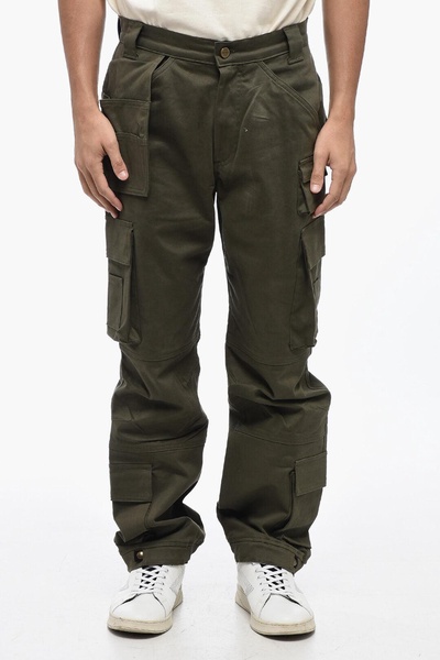 cotton cargo pants with golden button