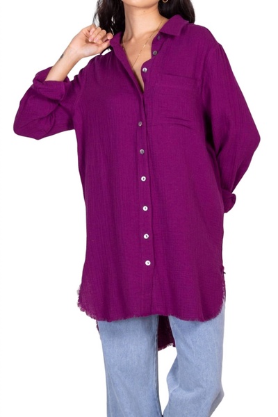 not so basic gauze top in orchid