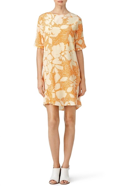 floral ondolina dress in orange