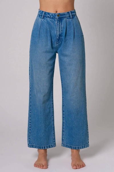 chloe pleat pants in azure