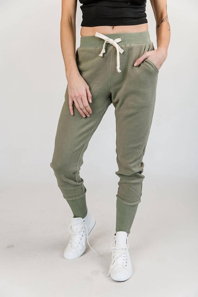 waffle knit jogger in willow