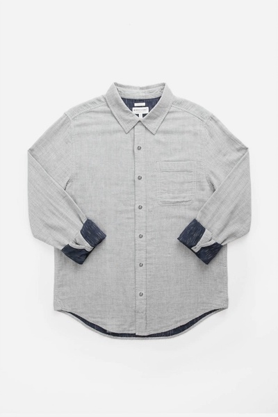 men's jude button down shirt in navy pinstripe