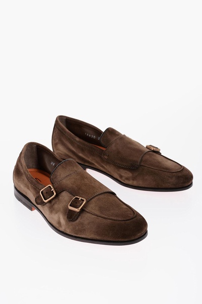 leather carlos double strap monk shoes