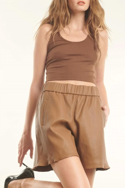 culotte shorts in walnut