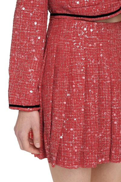 Self-Portrait Sequin Embellished Pleated Skirt