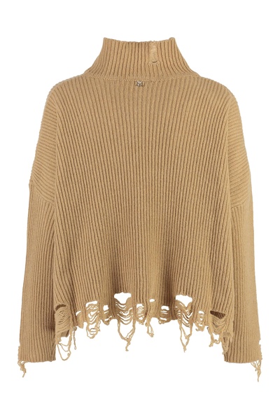 Pinko Distressed Turtleneck Sweater