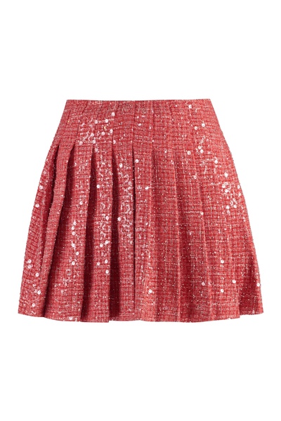 Self-Portrait Sequin Embellished Pleated Skirt