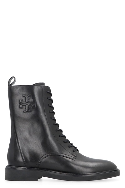 Tory Burch Leather Lace-Up Boots