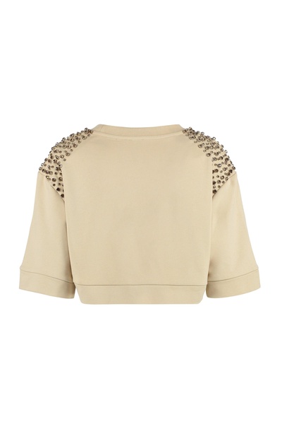 Pinko Short-Sleeved Cotton Crewneck Sweatshirt