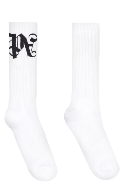 Palm Angels Logo Intarsia-Knit Socks