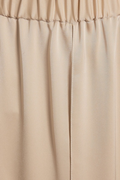 Layered charmeuse wide-leg pants