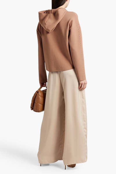 Layered charmeuse wide-leg pants