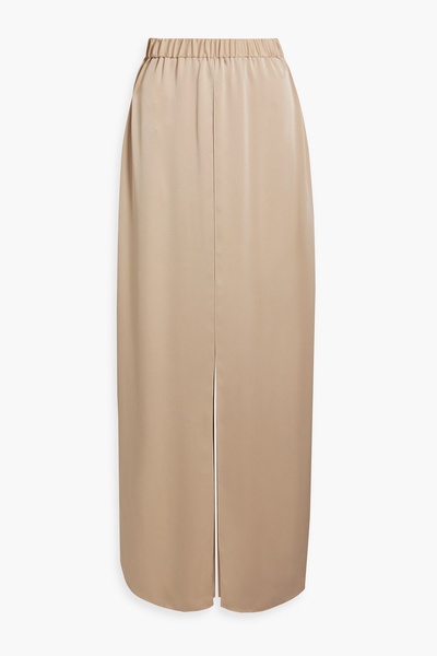 Layered charmeuse wide-leg pants