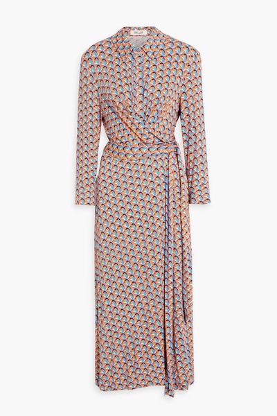 Sana printed stretch-jersey midi wrap dress