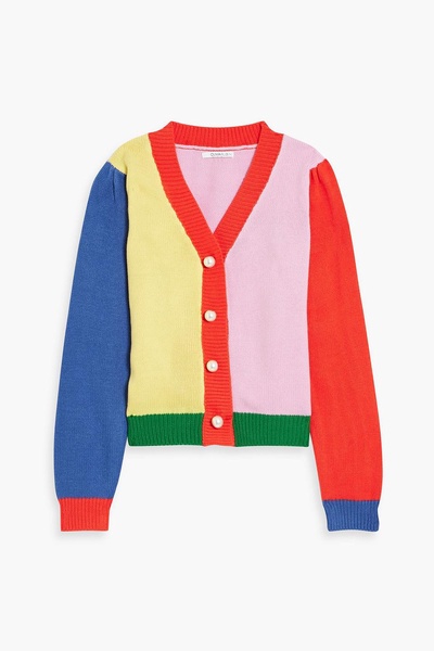 Hilda color-block jacquard-knit cardigan