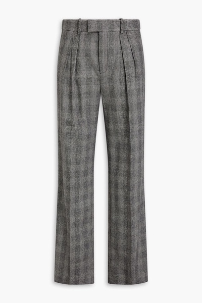 Prince of Wales checked wool-blend wide-leg pants