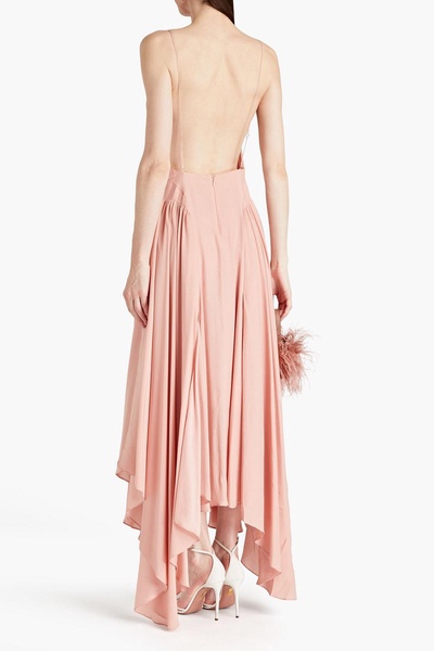 Maren gathered silk-crepon midi dress