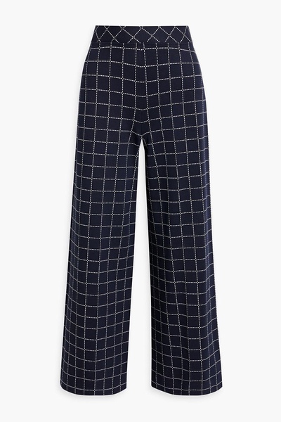 Checked jacquard wide-leg pants