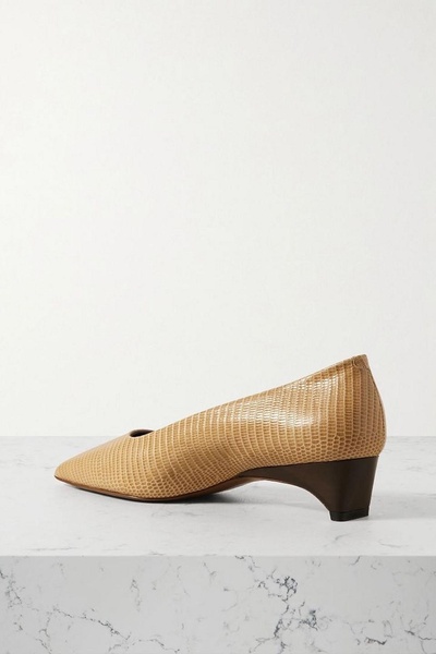 Taika lizard-effect leather pumps