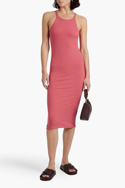 Ribbed stretch-modal midi dress