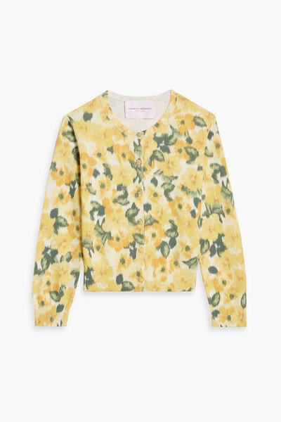 Floral-print silk and cotton-blend cardigan