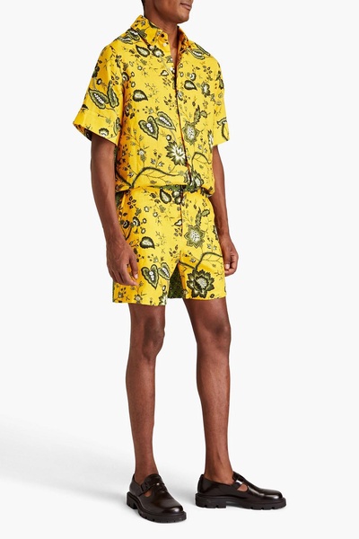 Lucas floral-print linen shorts