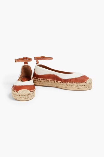 Canvas and leather espadrilles