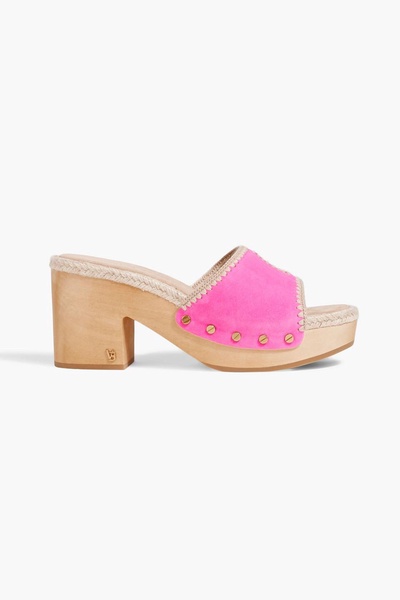 Hannalee jute-trimmed suede platform mules