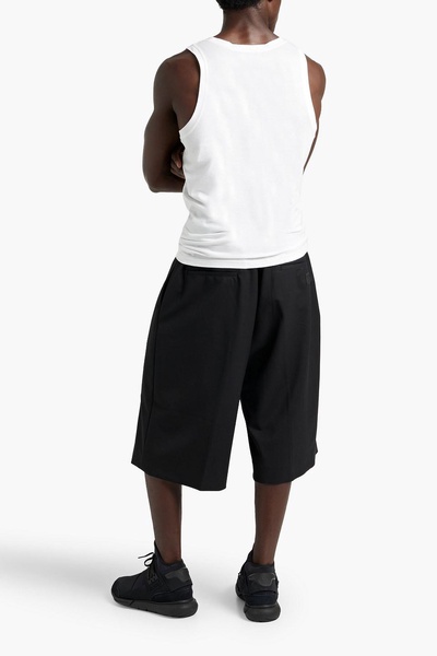 Cotton-blend drawstring shorts