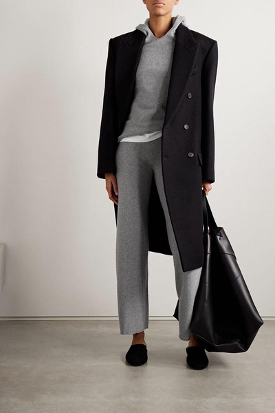 Cashmere and wool-blend wide-leg pants