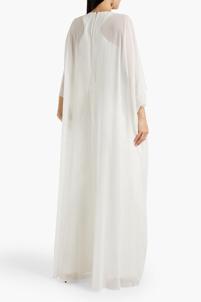 Nyla layered stretch-crepe and chiffon jumpsuit