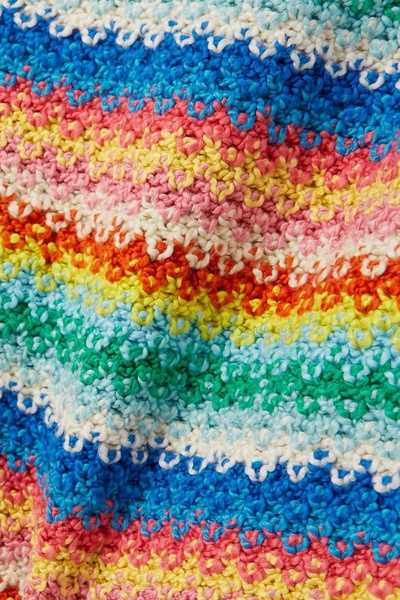 Over The Rainbow striped crocheted cotton shorts