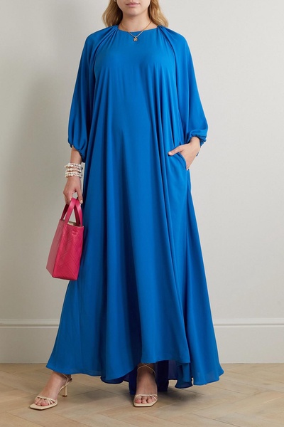 Frida tie-detailed open-back chiffon maxi dress