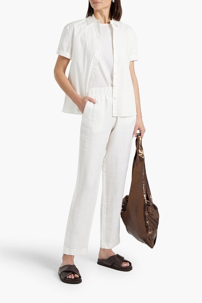 Linen straight-leg pants