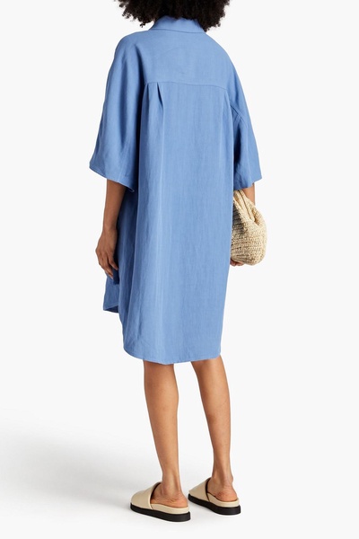 Pleated twill shirt dress