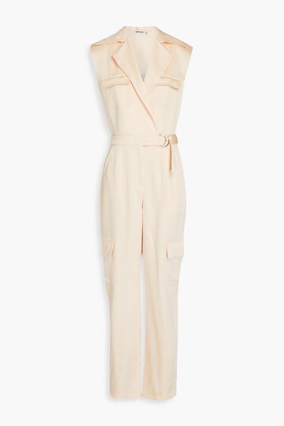 Haisley belted satin-crepe jumpsuit