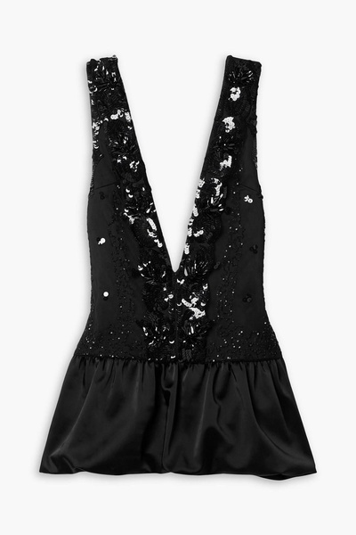 Salina sequin-embellished tulle and satin mini dress