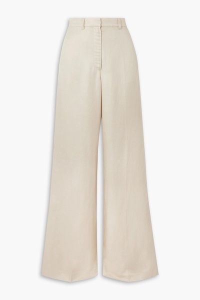 Lyra pleated woven wide-leg pants