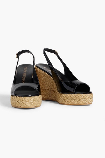 Island patent-leather slingback espadrille wedge sandals