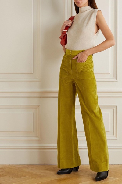 Alina cotton-corduroy flared pants