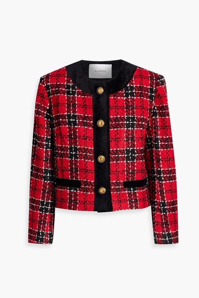 Checked bouclè-tweed jacket